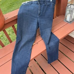 High waisted stretch navy jeans